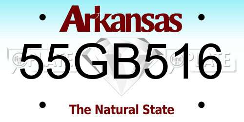 55GB516 Arkansas License Plate