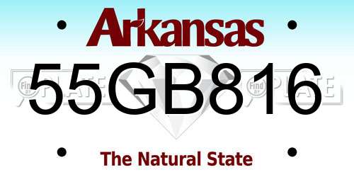 55GB816 Arkansas License Plate