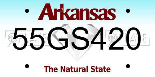 55GS420 Arkansas License Plate