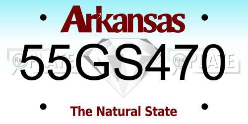 55GS470 Arkansas License Plate