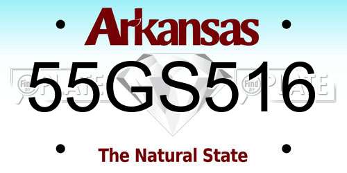 55GS516 Arkansas License Plate