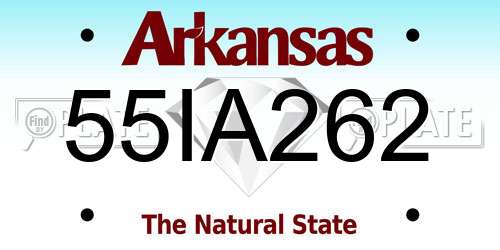 55IA262 Arkansas License Plate