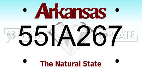 55IA267 Arkansas License Plate
