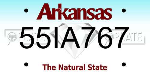 55IA767 Arkansas License Plate
