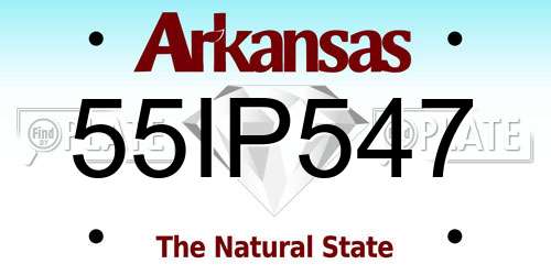 55IP547 Arkansas License Plate