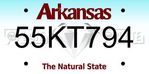 55KT794 Arkansas License Plate