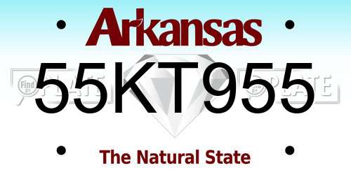 55KT955 Arkansas License Plate