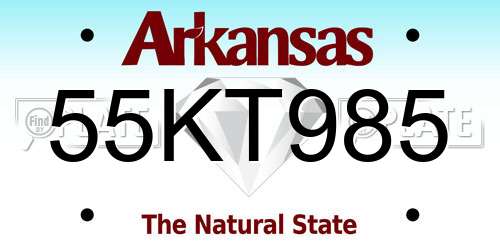 55KT985 Arkansas License Plate