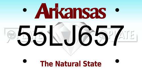 55LJ657 Arkansas License Plate