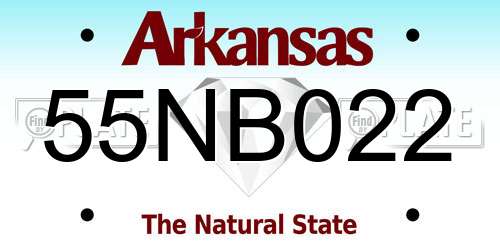 55NB022 Arkansas License Plate