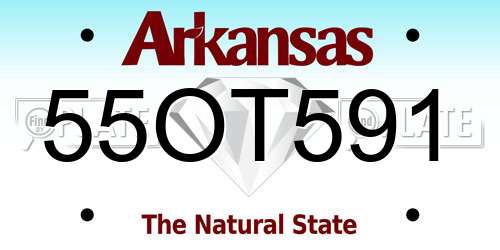 55OT591 Arkansas License Plate