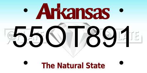 55OT891 Arkansas License Plate