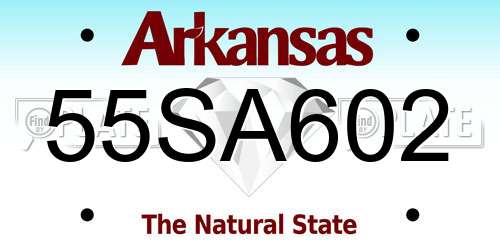 55SA602 Arkansas License Plate
