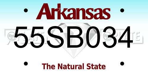 55SB034 Arkansas License Plate