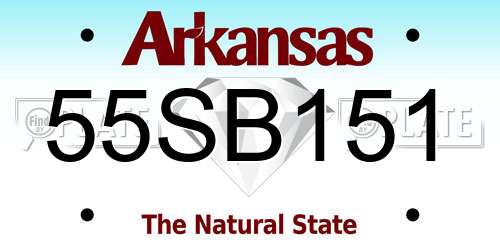 55SB151 Arkansas License Plate