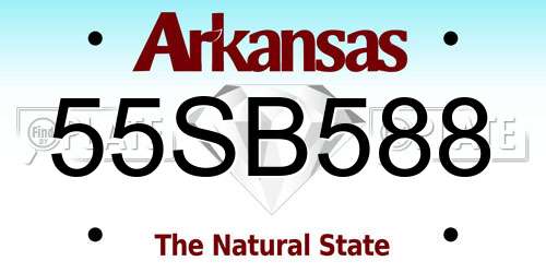 55SB588 Arkansas License Plate