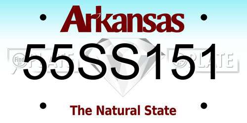 55SS151 Arkansas License Plate