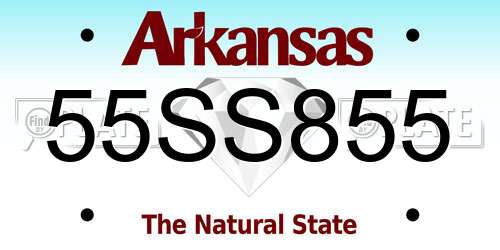 55SS855 Arkansas License Plate