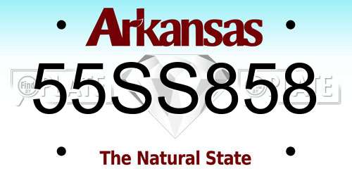 55SS858 Arkansas License Plate