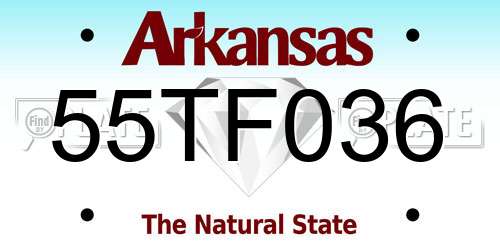 55TF036 Arkansas License Plate