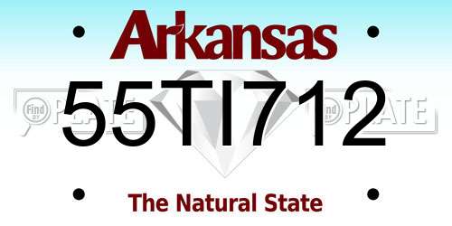 55TI712 Arkansas License Plate