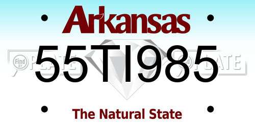 55TI985 Arkansas License Plate