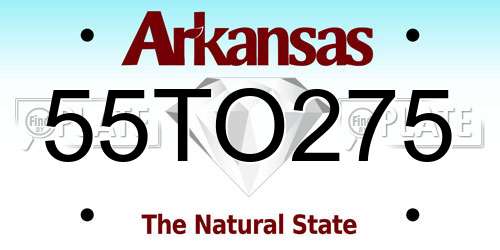 55TO275 Arkansas License Plate