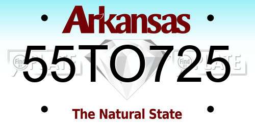 55TO725 Arkansas License Plate