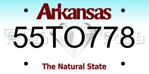 55TO778 Arkansas License Plate