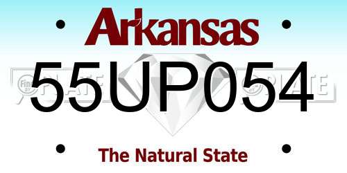 55UP054 Arkansas License Plate