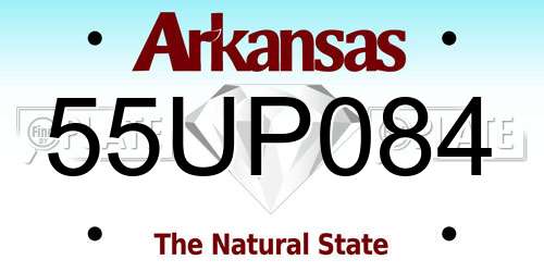 55UP084 Arkansas License Plate