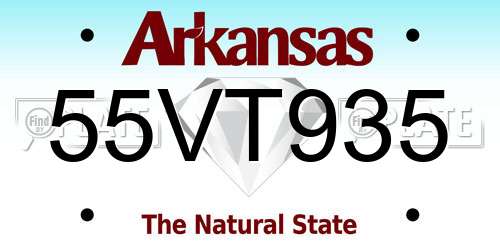 55VT935 Arkansas License Plate