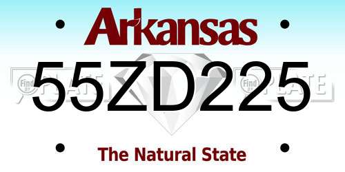 55ZD225 Arkansas License Plate