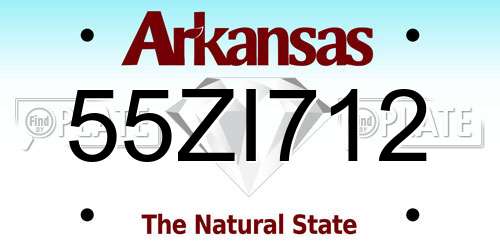 55ZI712 Arkansas License Plate