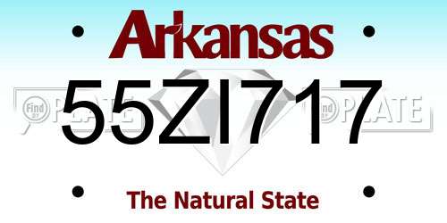 55ZI717 Arkansas License Plate