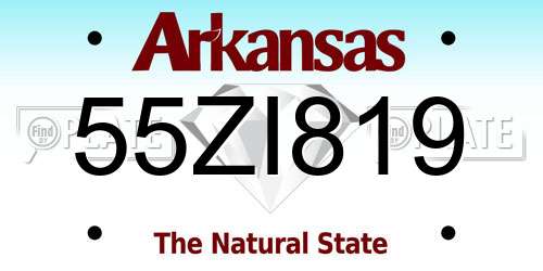 55ZI819 Arkansas License Plate