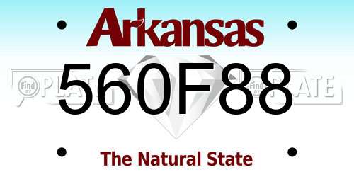 560F88 Arkansas License Plate