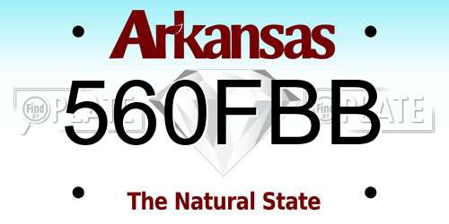 560FBB Arkansas License Plate