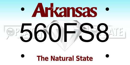 560FS8 Arkansas License Plate