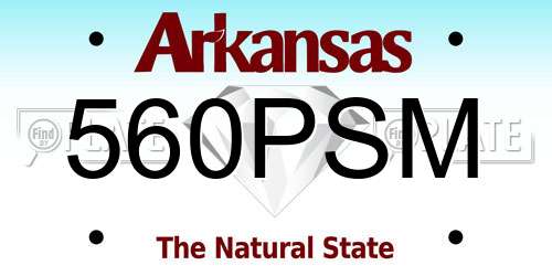 560PSM Arkansas License Plate
