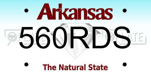 560RDS Arkansas License Plate