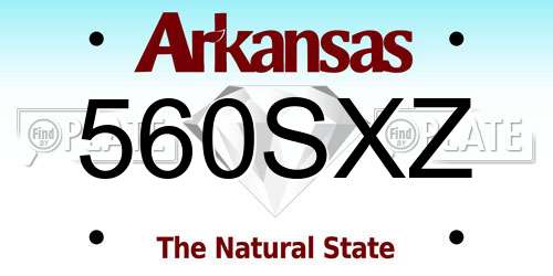 560SXZ Arkansas License Plate