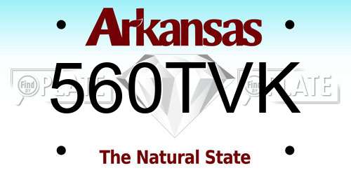 560TVK Arkansas License Plate