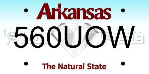 560UOW Arkansas License Plate