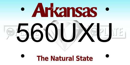 560UXU Arkansas License Plate