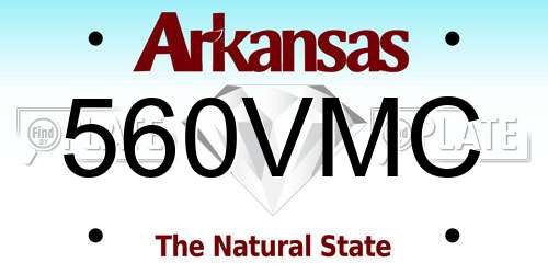 560VMC Arkansas License Plate