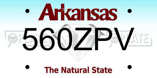 560ZPV Arkansas License Plate
