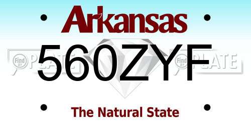 560ZYF Arkansas License Plate