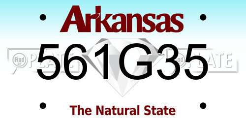 561G35 Arkansas License Plate