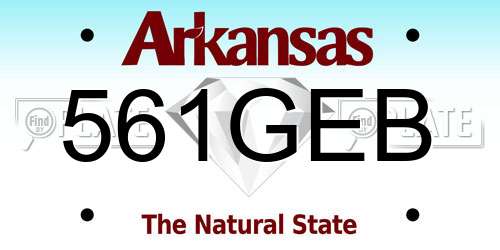 561GEB Arkansas License Plate